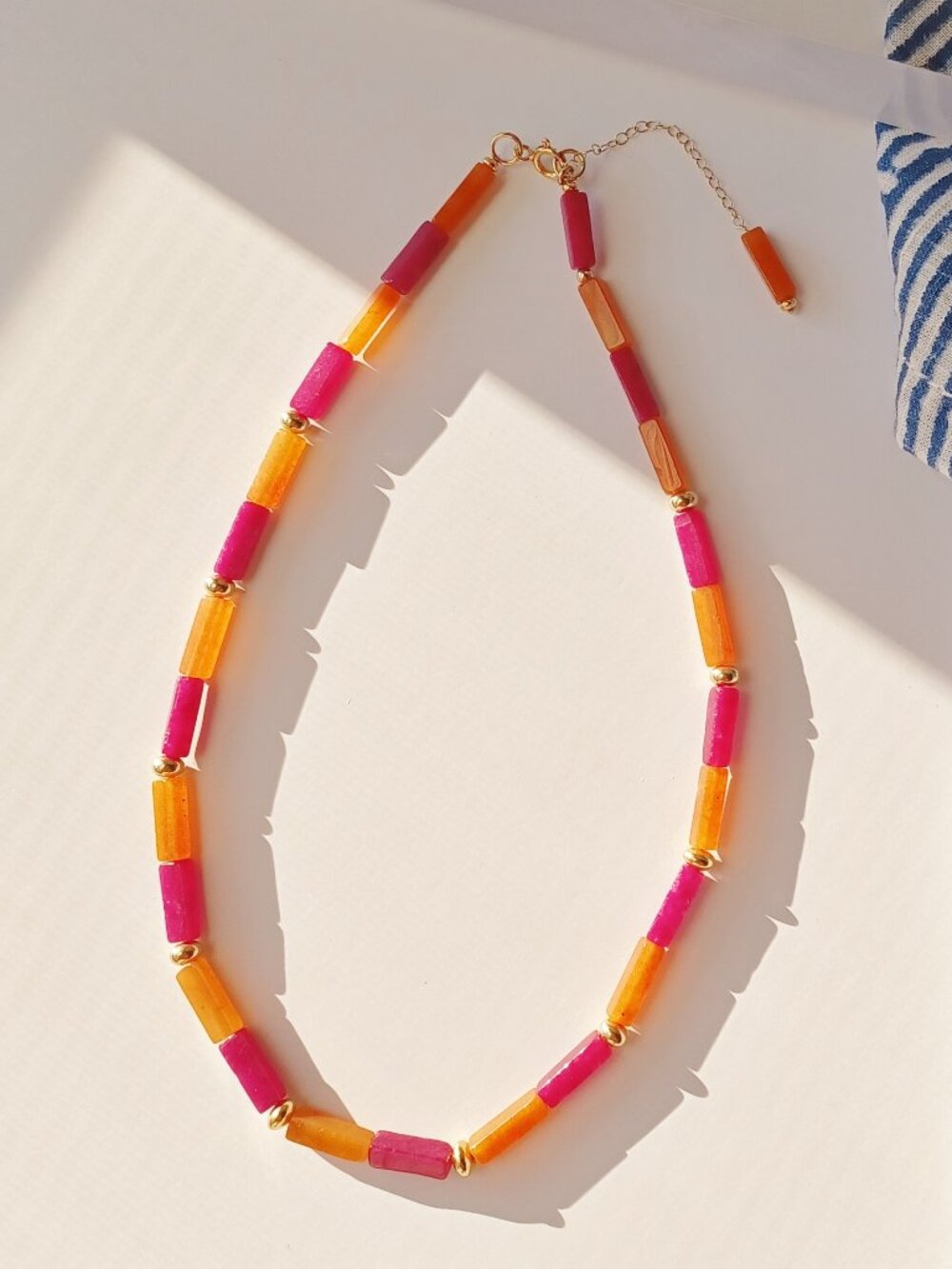 New custom-made agate with 14K gold filled necklace